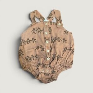 Kate Quinn Teddy Bear Bubble Romper Overalls 12-18 Months Organic Cotton